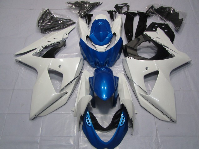 Weiß & Blau 2009-2016 Suzuki GSXR 1000 Motorrad Verkleidung Weiß & Blau 2009-2016 Suzuki GSXR 1000 Motorrad Verkleidung