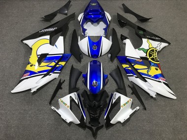 Weiß & Blau Custom 2008-2016 Yamaha R6 Motorrad Verkleidung