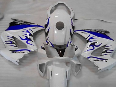 Weiß Blau Flamme 2002-2012 Honda VFR800 Motorrad Verkleidung