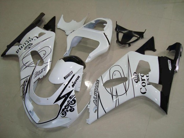 Weiß Corona 2001-2003 Suzuki GSXR 600-750 Motorrad Verkleidung Weiß Corona 2001-2003 Suzuki GSXR 600-750 Motorrad Verkleidung
