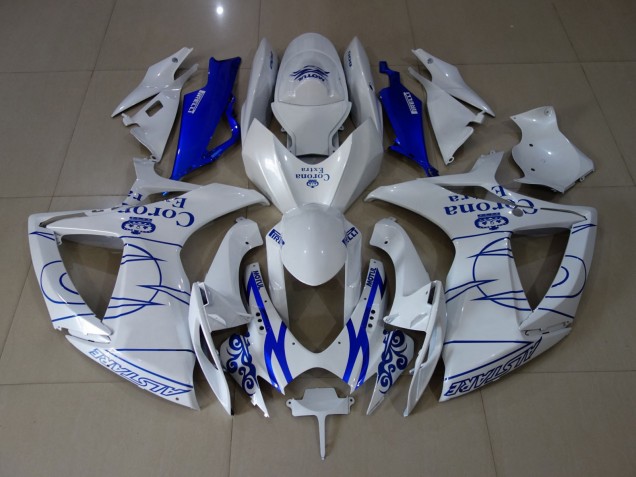 Weiß Corona 2006-2007 Suzuki GSXR 600-750 Motorrad Verkleidung Weiß Corona 2006-2007 Suzuki GSXR 600-750 Motorrad Verkleidung