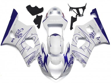 Weiß Corona Benutzerdefinierter Stil 2003-2004 Suzuki GSXR 1000 Motorrad Verkleidung