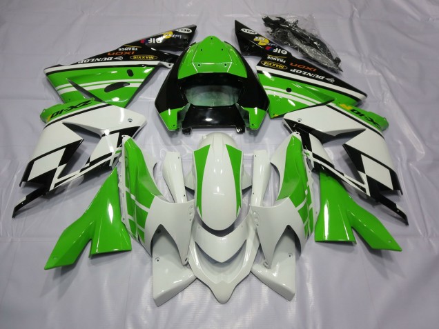 Weiß Grün 2004-2005 Kawasaki ZX10R Motorrad Verkleidung Weiß Grün 2004-2005 Kawasaki ZX10R Motorrad Verkleidung