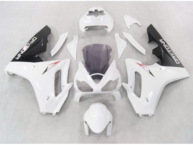 Weiß Mit Schwarzen Unterteilen 2006-2008 Triumph Daytona 675 Motorrad Verkleidung Weiß Mit Schwarzen Unterteilen 2006-2008 Triumph Daytona 675 Motorrad Verkleidung