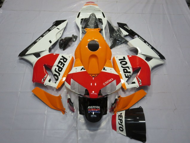 Weiß Orange Repsol 2003-2004 Honda CBR600RR Motorrad Verkleidung Weiß Orange Repsol 2003-2004 Honda CBR600RR Motorrad Verkleidung