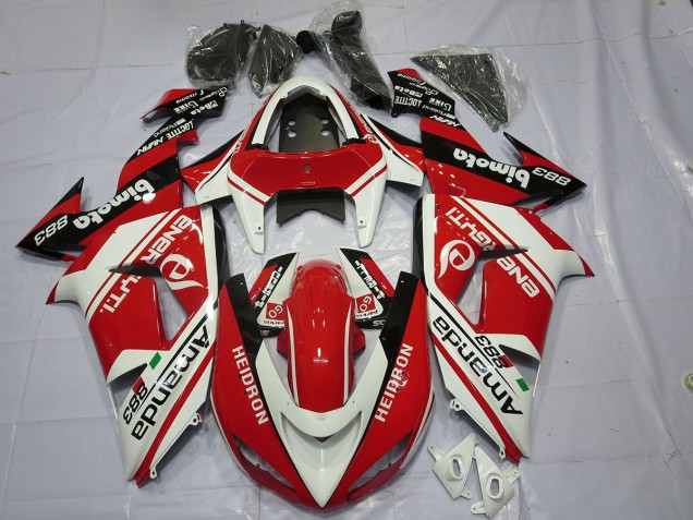 Weiß Rot 2006-2007 Kawasaki ZX10R Motorrad Verkleidung Weiß Rot 2006-2007 Kawasaki ZX10R Motorrad Verkleidung