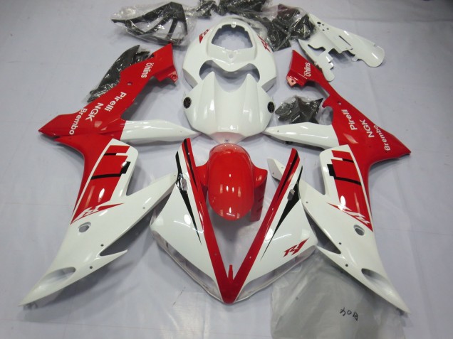 Weiß-Rot-Design 2004-2006 Yamaha R1 Motorrad Verkleidung Weiß-Rot-Design 2004-2006 Yamaha R1 Motorrad Verkleidung