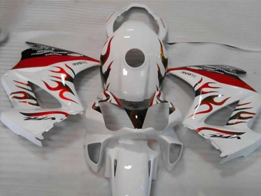 Weiß Rot Flamme 2002-2012 Honda VFR800 Motorrad Verkleidung