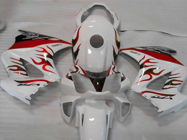 Weiß Rot Flamme 2002-2012 Honda VFR800 Motorrad Verkleidung Weiß Rot Flamme 2002-2012 Honda VFR800 Motorrad Verkleidung