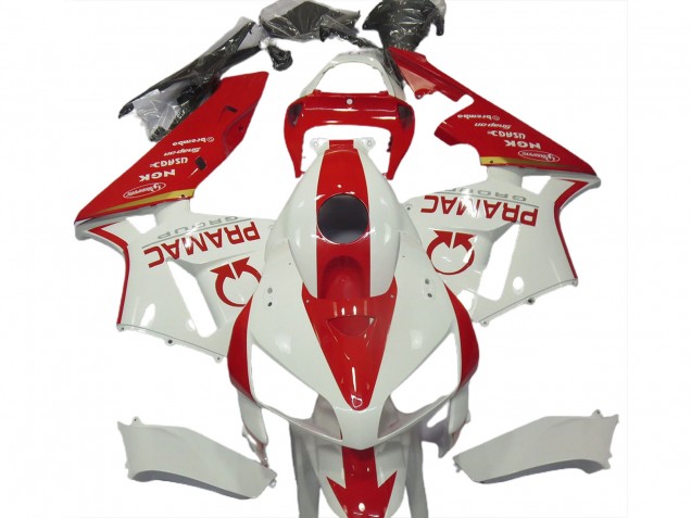 Weiß & Rot Individuell 2005-2006 Honda CBR600RR Motorrad Verkleidung Weiß & Rot Individuell 2005-2006 Honda CBR600RR Motorrad Verkleidung