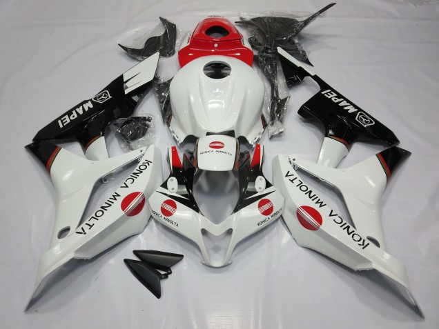 Weiß & Rot Konica Minolta 2007-2008 Honda CBR600RR Motorrad Verkleidung Weiß & Rot Konica Minolta 2007-2008 Honda CBR600RR Motorrad Verkleidung