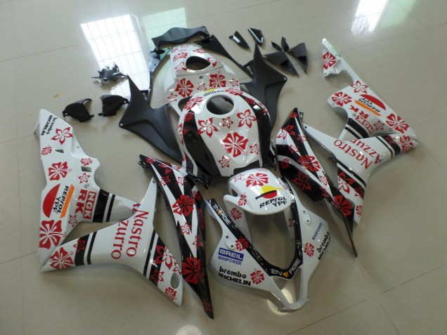 Weiß & Rot Nastro Azzurro 2007-2008 Honda CBR600RR Motorrad Verkleidung Weiß & Rot Nastro Azzurro 2007-2008 Honda CBR600RR Motorrad Verkleidung