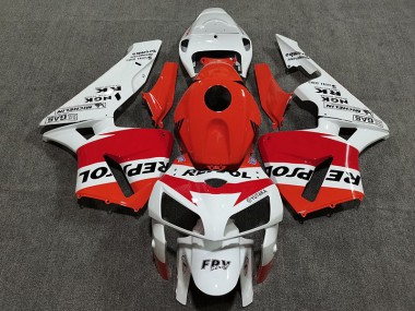 Weiß Rot & Orange Repsol 2005-2006 Honda CBR600RR Motorrad Verkleidung