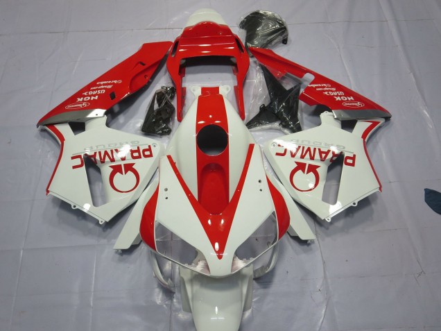 Weiß & Rot Pramac 2003-2004 Honda CBR600RR Motorrad Verkleidung Weiß & Rot Pramac 2003-2004 Honda CBR600RR Motorrad Verkleidung