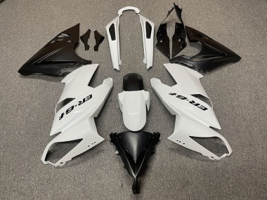 Weiß Schwarz Logo 2009-2011 Kawasaki Ninja 650R Motorrad Verkleidung