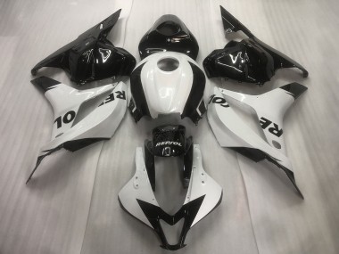 Weiß / Schwarz Repsol Einfarbig 2009-2012 Honda CBR600RR Motorrad Verkleidung