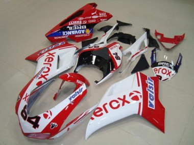 Weiß Xerox 2007-2014 Ducati 848 1098 1198 Motorrad Verkleidung