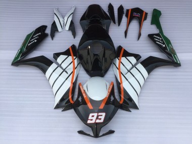 93 Baracuda Weiß & Schwarz 2012-2016 Honda CBR1000RR Motorrad Verkleidung
