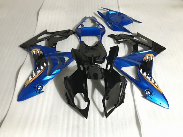 Alien Blau & Weiß 2009-2014 BMW S1000RR Motorrad Verkleidung Alien Blau & Weiß 2009-2014 BMW S1000RR Motorrad Verkleidung