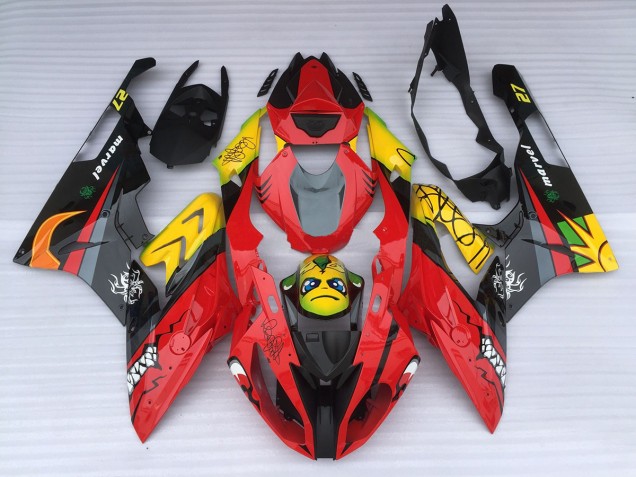 Alien Blau & Weiß 2009-2014 BMW S1000RR Motorrad Verkleidung Alien Blau & Weiß 2009-2014 BMW S1000RR Motorrad Verkleidung