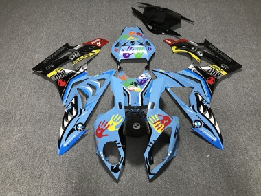 Alien Blau & Weiß 2009-2014 BMW S1000RR Motorrad Verkleidung