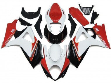 Benutzerdefiniert Rot & Weiß Mit Schwarz 2007-2008 Suzuki GSXR 1000 Motorrad Verkleidung