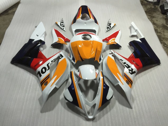 Benutzerdefiniertes Weiß Repsol 2007-2008 Honda CBR600RR Motorrad Verkleidung