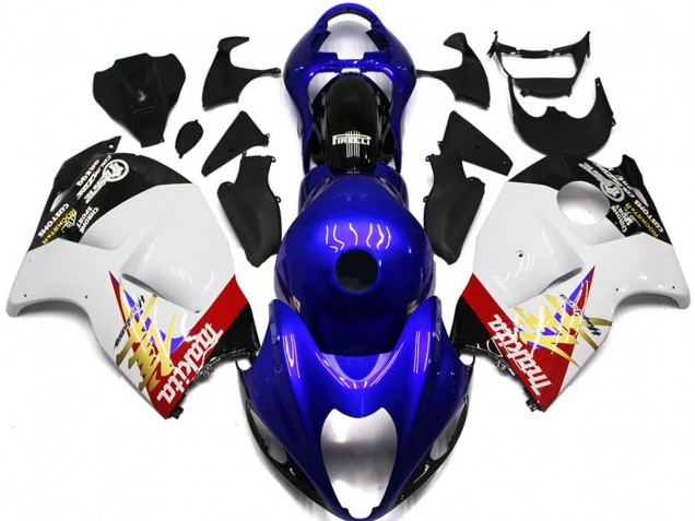 Blau & Weiß Custom Logo 1997-2007 Suzuki GSXR 1300 Motorrad Verkleidung Blau & Weiß Custom Logo 1997-2007 Suzuki GSXR 1300 Motorrad Verkleidung