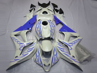 Blau Flame Auf Weiß 2007-2008 Honda CBR600RR Motorrad Verkleidung