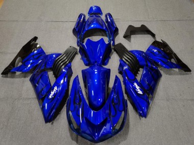 Blau Glänzend 2006-2011 Kawasaki ZX14R Motorrad Verkleidung