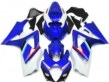 Blau & Glänzend Weiß 2007-2008 Suzuki GSXR 1000 Motorrad Verkleidung