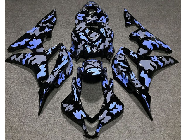 Blau & Grau Camouflage 2007-2008 Honda CBR600RR Motorrad Verkleidung Blau & Grau Camouflage 2007-2008 Honda CBR600RR Motorrad Verkleidung
