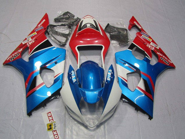 Blau & Rot 2003-2004 Suzuki GSXR 1000 Motorrad Verkleidung Blau & Rot 2003-2004 Suzuki GSXR 1000 Motorrad Verkleidung