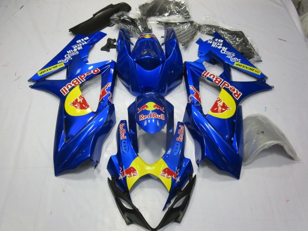 Blau Rot Bull 2007-2008 Suzuki GSXR 1000 Motorrad Verkleidung Blau Rot Bull 2007-2008 Suzuki GSXR 1000 Motorrad Verkleidung