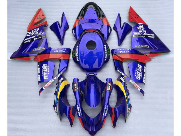 Blau & Rot Trickstar 2004-2005 Kawasaki ZX10R Motorrad Verkleidung Blau & Rot Trickstar 2004-2005 Kawasaki ZX10R Motorrad Verkleidung