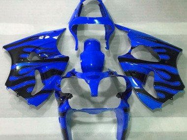 Blau & Schwarz Flamme 2000-2002 Kawasaki ZX6R Motorrad Verkleidung