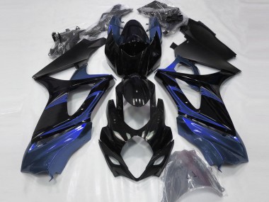 Blau & Schwarz Glänzend 2007-2008 Suzuki GSXR 1000 Motorrad Verkleidung