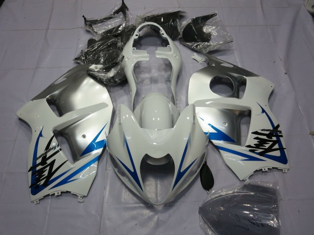 Blauweiß & Silber 1997-2007 Suzuki GSXR 1300 Motorrad Verkleidung Blauweiß & Silber 1997-2007 Suzuki GSXR 1300 Motorrad Verkleidung