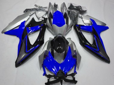 Blau & Silber 2008-2010 Suzuki GSXR 600-750 Motorrad Verkleidung