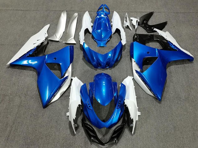 Blauweiß & Silber 2009-2016 Suzuki GSXR 1000 Motorrad Verkleidung Blauweiß & Silber 2009-2016 Suzuki GSXR 1000 Motorrad Verkleidung