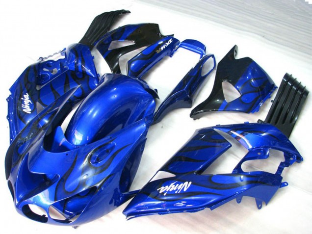 Blaue Flamme 2006-2011 Kawasaki ZX14R Motorrad Verkleidung Blaue Flamme 2006-2011 Kawasaki ZX14R Motorrad Verkleidung