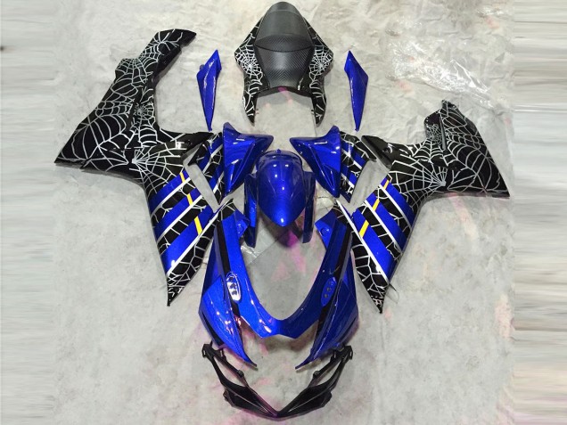 Blaue Spinne Glänzend 2011-2024 Suzuki GSXR 600-750 Motorrad Verkleidung Blaue Spinne Glänzend 2011-2024 Suzuki GSXR 600-750 Motorrad Verkleidung