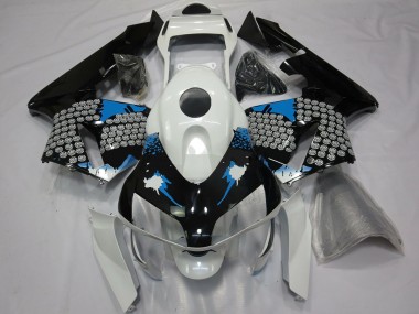 Blaue Weiße & Schwarze Spritzer 2003-2004 Honda CBR600RR Motorrad Verkleidung