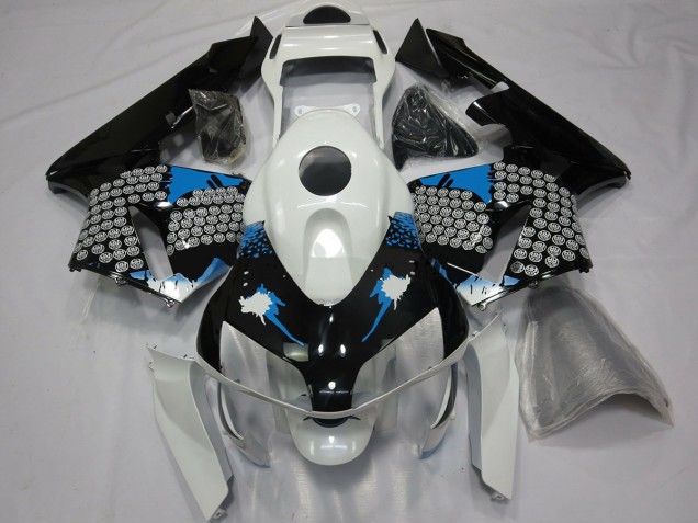 Blaue Weiße & Schwarze Spritzer 2003-2004 Honda CBR600RR Motorrad Verkleidung Blaue Weiße & Schwarze Spritzer 2003-2004 Honda CBR600RR Motorrad Verkleidung