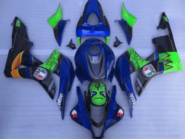 Blauer & Grüner Hai 2007-2008 Honda CBR600RR Motorrad Verkleidung