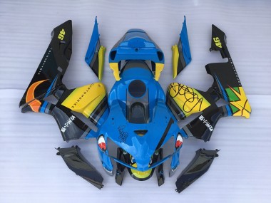 Blauer Hai & Gelb 2005-2006 Honda CBR600RR Motorrad Verkleidung