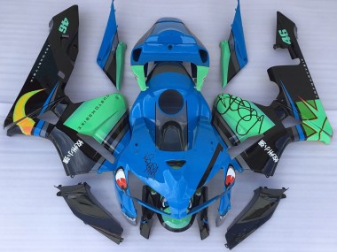 Blauer Hai & Grün 2005-2006 Honda CBR600RR Motorrad Verkleidung