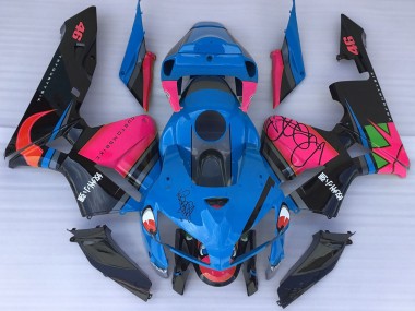 Blauer Hai & Rosa 2005-2006 Honda CBR600RR Motorrad Verkleidung