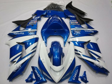 Blauweißer Ninja 2006-2007 Kawasaki ZX10R Motorrad Verkleidung