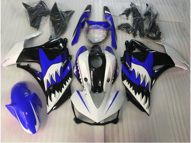 Blauer & Weißer Hai 2015-2018 Yamaha R3 Motorrad Verkleidung Blauer & Weißer Hai 2015-2018 Yamaha R3 Motorrad Verkleidung